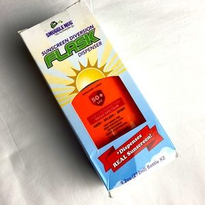 NIB sunscreen, diversion flask, dispenser 2 pack